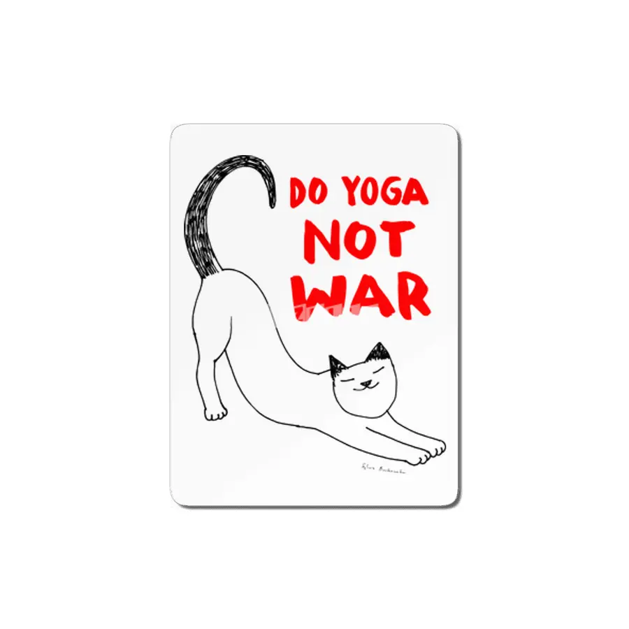 Do yoga not war Cat MDF Tablo