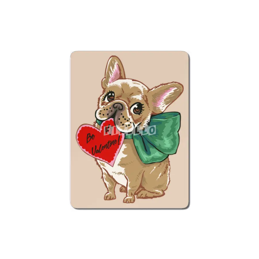 Be My Valentine Frenchie MDF Tablo