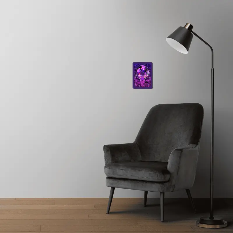 A girl in purple room MDF Tablo