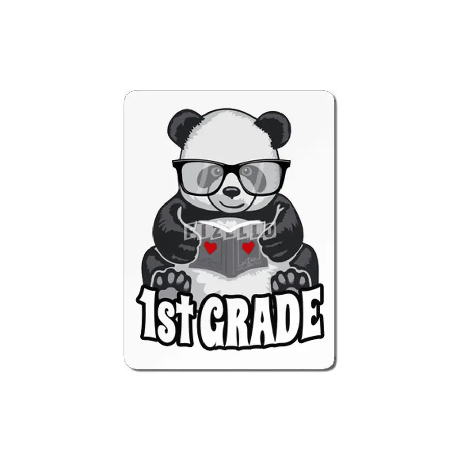 1st Grade Back To School Panda Book Reader Teacher Heart MDF Tablo