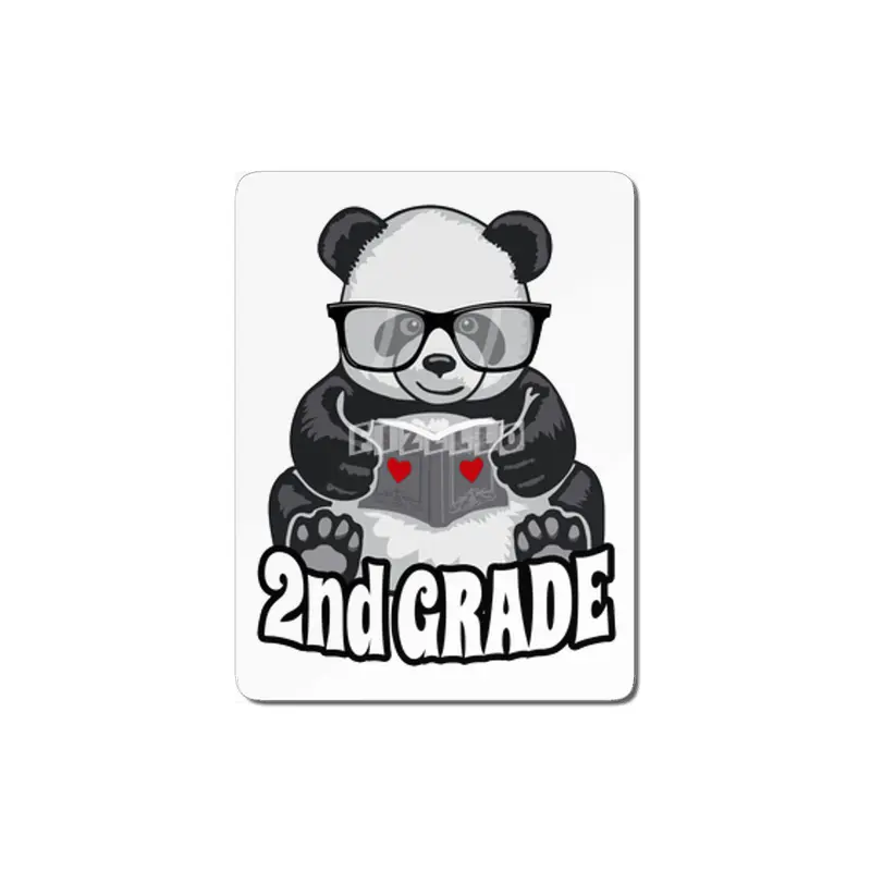 2nd Grade Back To School Panda Book Reader Teacher Heart MDF Tablo