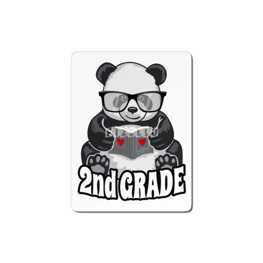 2nd Grade Back To School Panda Book Reader Teacher Heart MDF Tablo