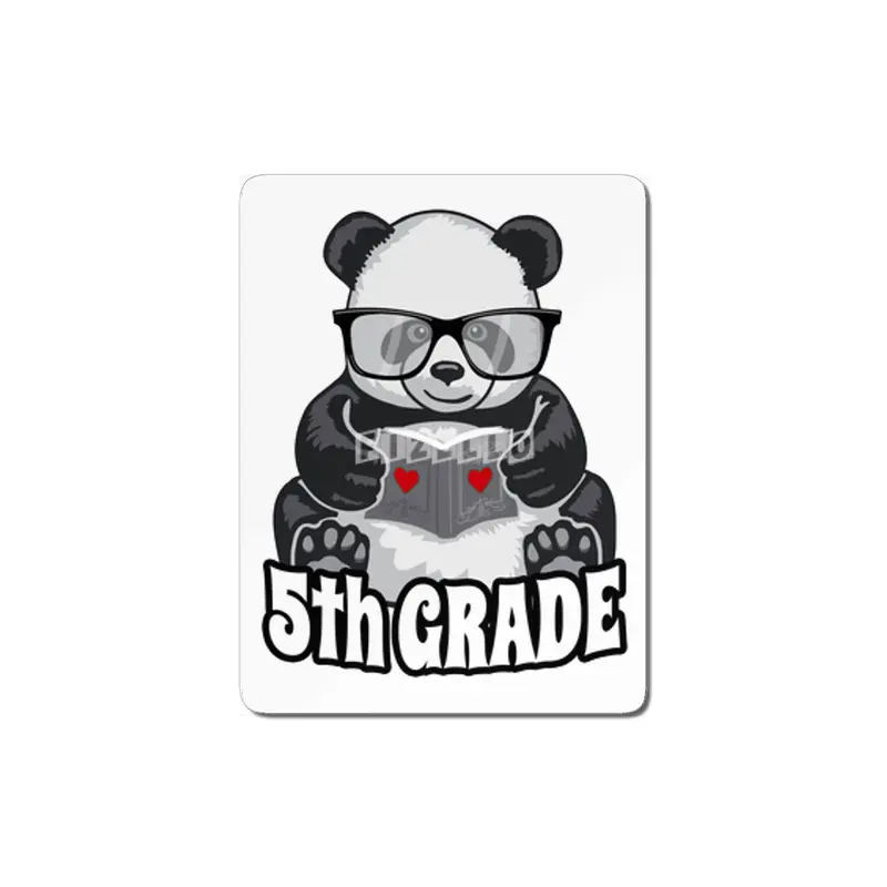 5th Grade Back To School Panda Book Reader Teacher Heart MDF Tablo