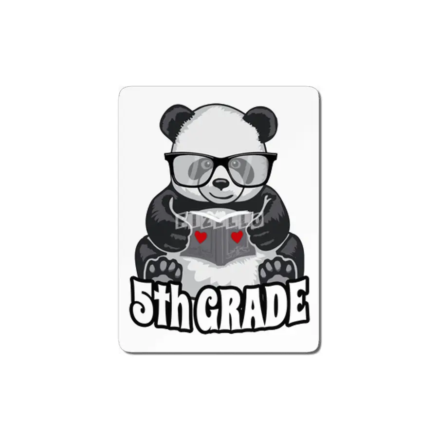 5th Grade Back To School Panda Book Reader Teacher Heart MDF Tablo