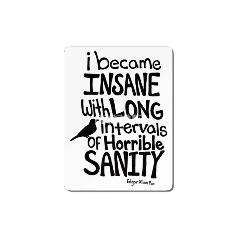 "I Became Insane..." Quote by Edgar Allan Poe MDF Tablo