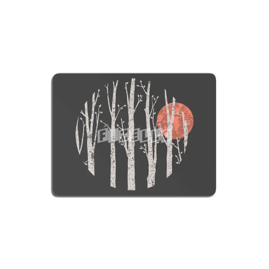 Full Moon Rising In The Birch Tree Forest MDF Tablo