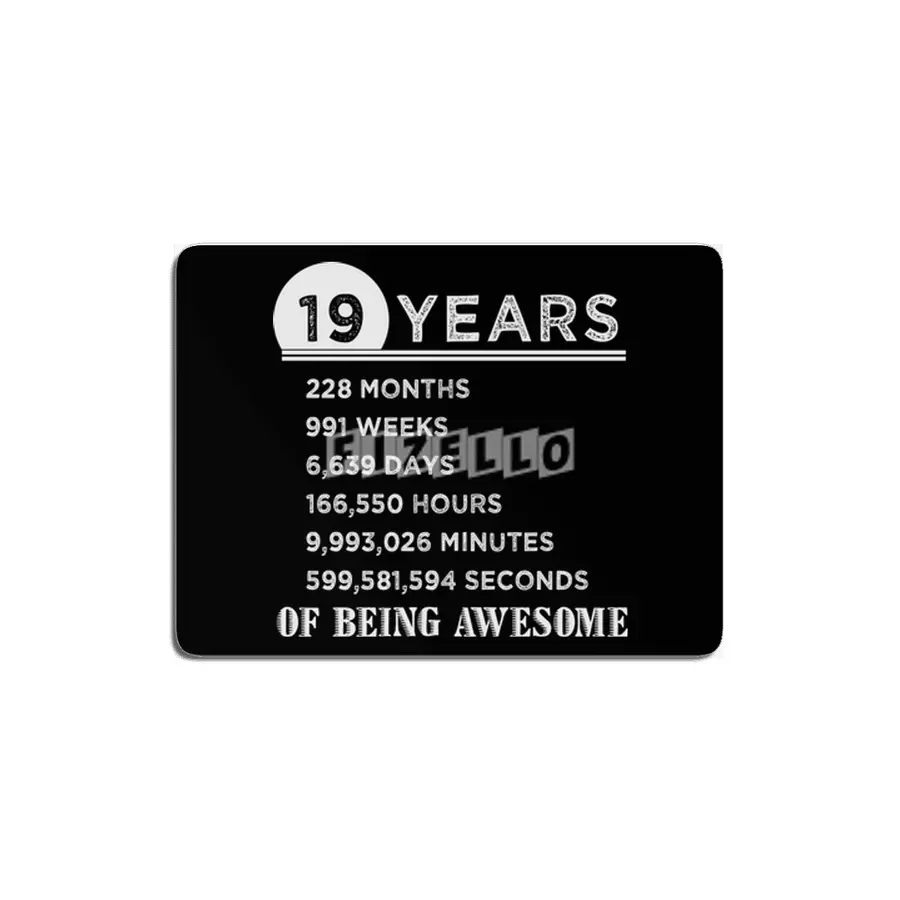 19th Birthday Gift 19 Years Old of Being Awesome MDF Tablo