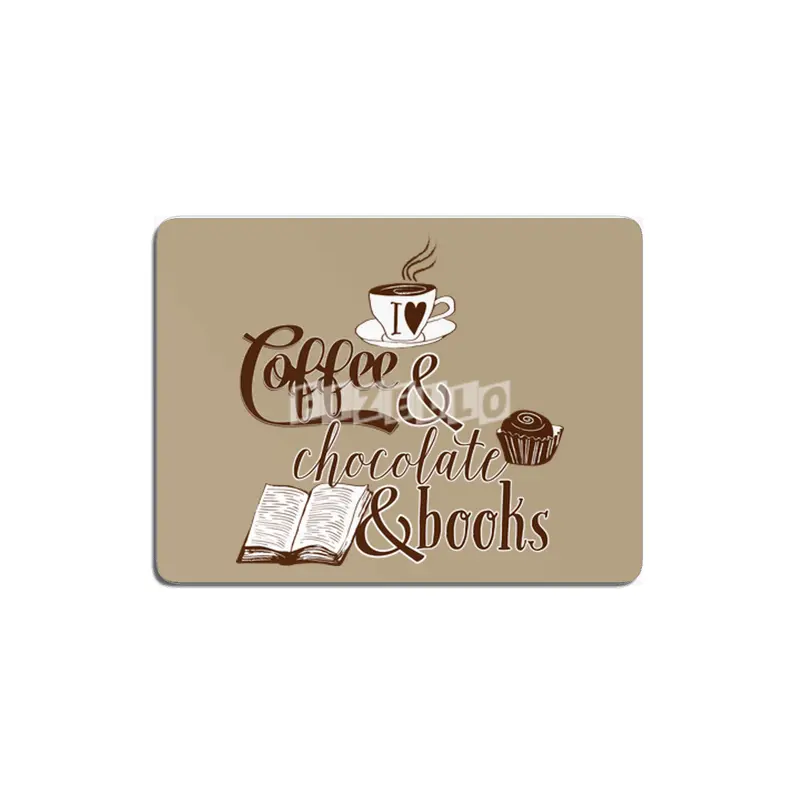 I Love Heart Coffee & Chocolate & Books MDF Tablo