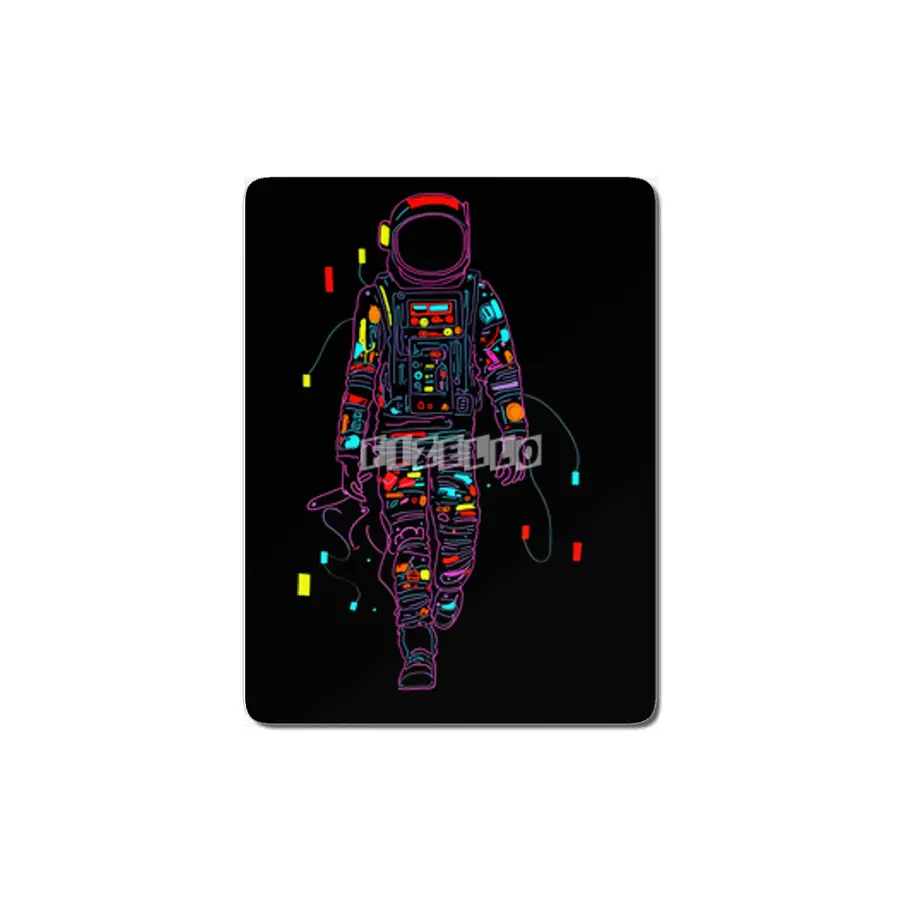 Abstract Retro Neon Astronaut MDF Tablo