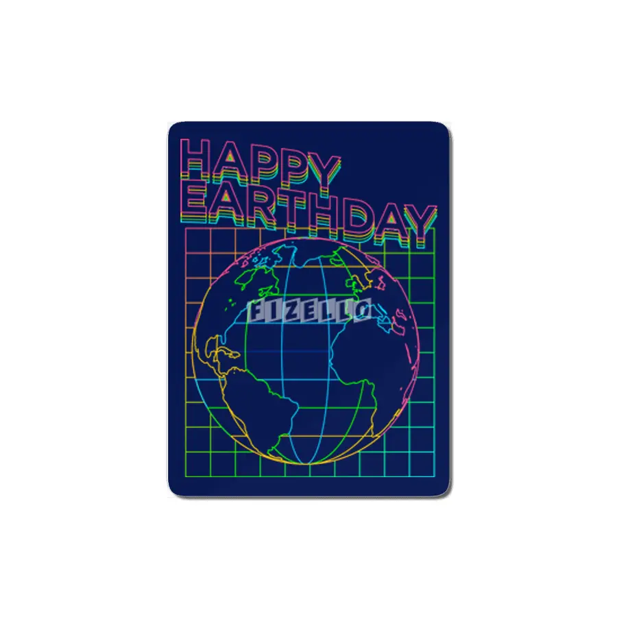 happy earth day 90s neon style MDF Tablo