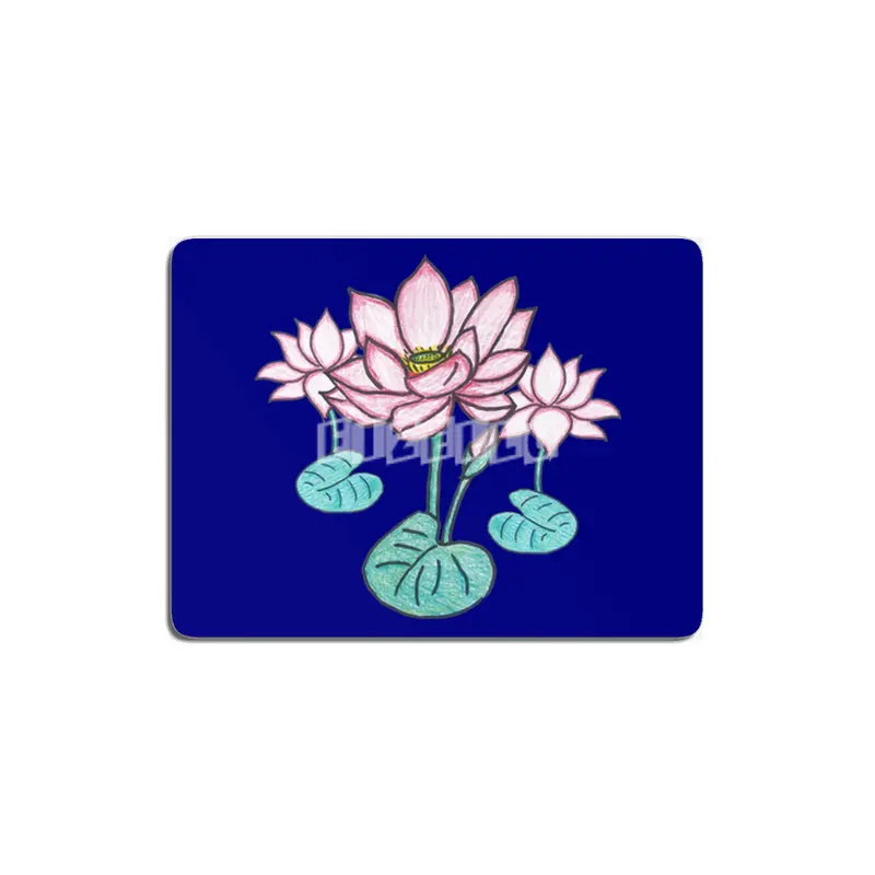 Beautiful Hand Drawn Lotus Flowers MDF Tablo