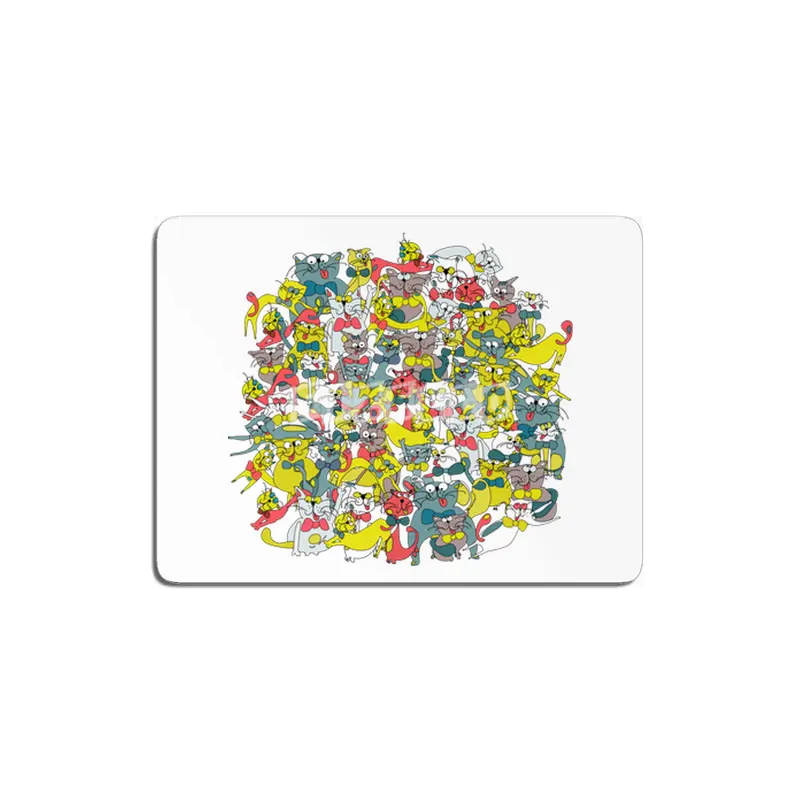 Funny doodle colorful cats.Seamless pattern with funny hand drawn cats MDF Tablo