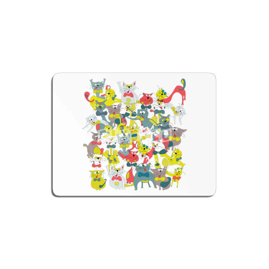 Funny doodle colorful cats.Seamless pattern with funny hand drawn cats MDF Tablo