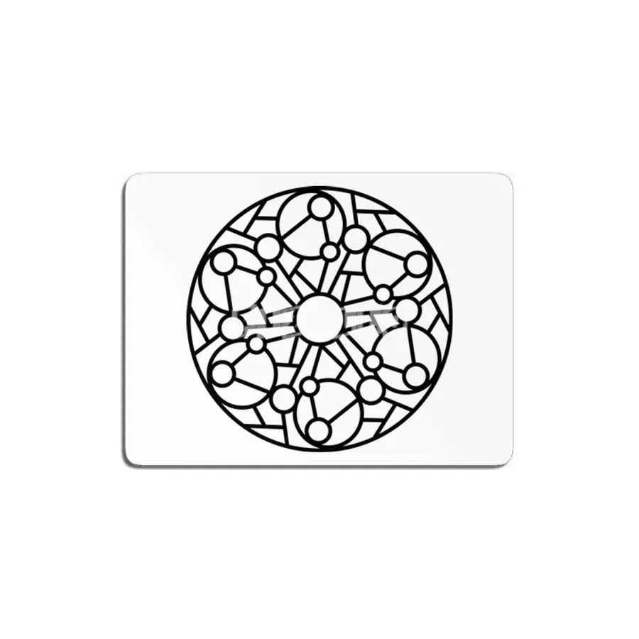 Black and white circle flower ornament, ornamental round lace design. Floral mandala. Hand drawn ink MDF Tablo