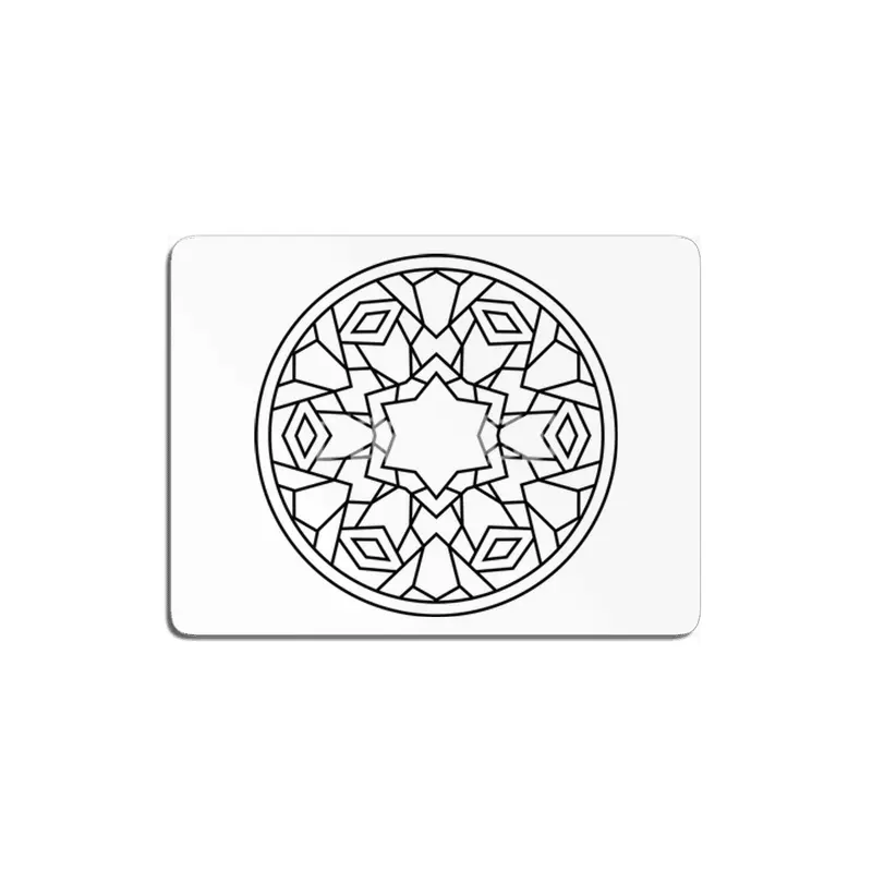 Black and white circle flower ornament, ornamental round lace design. Floral mandala. Hand drawn ink MDF Tablo