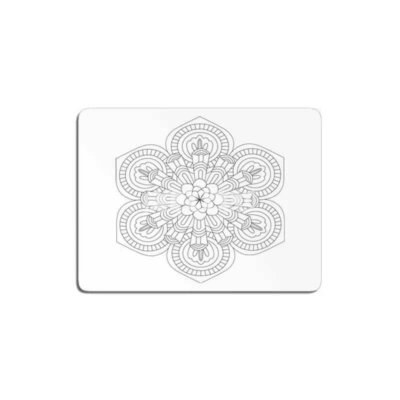 Black and white mandala vector isolated on white. Vector hand drawn circular decorative element. MDF Tablo