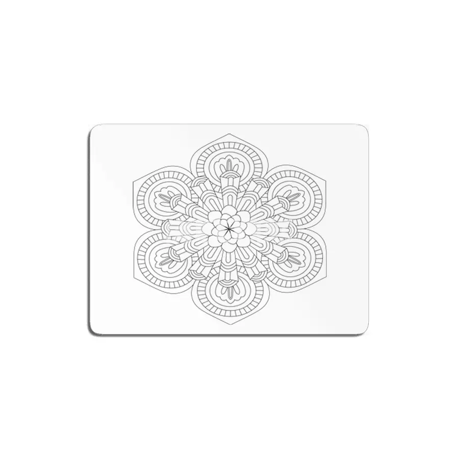 Black and white mandala vector isolated on white. Vector hand drawn circular decorative element. MDF Tablo