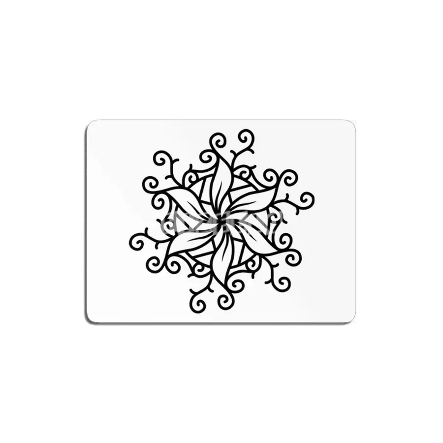 Black and white mandala vector isolated on white. Vector hand drawn circular decorative element. MDF Tablo