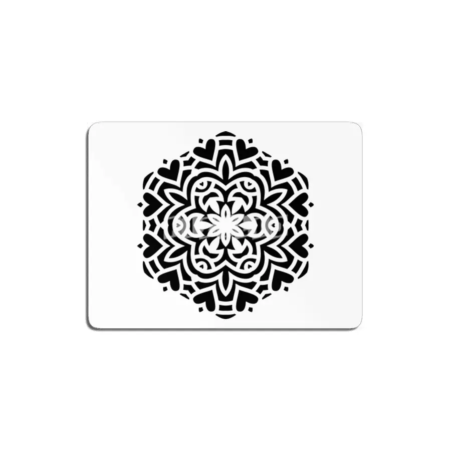 Black isolated ethnic mandala design. Anti-stress coloring page for adults. Hand drawn illustration. MDF Tablo