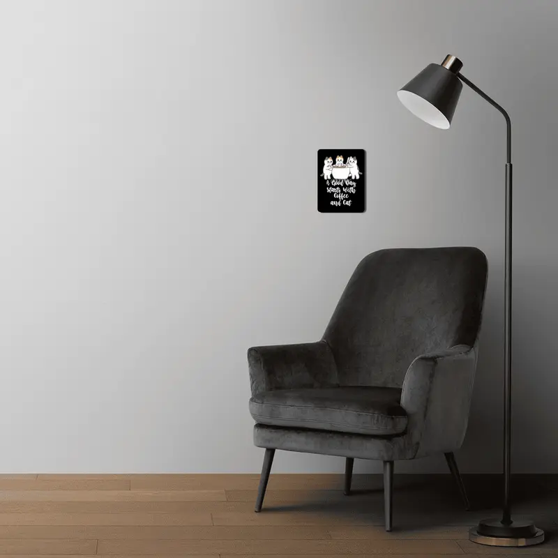 A Good Day Starts With Coffee and Cat Cute Kitty Lovers MDF Tablo