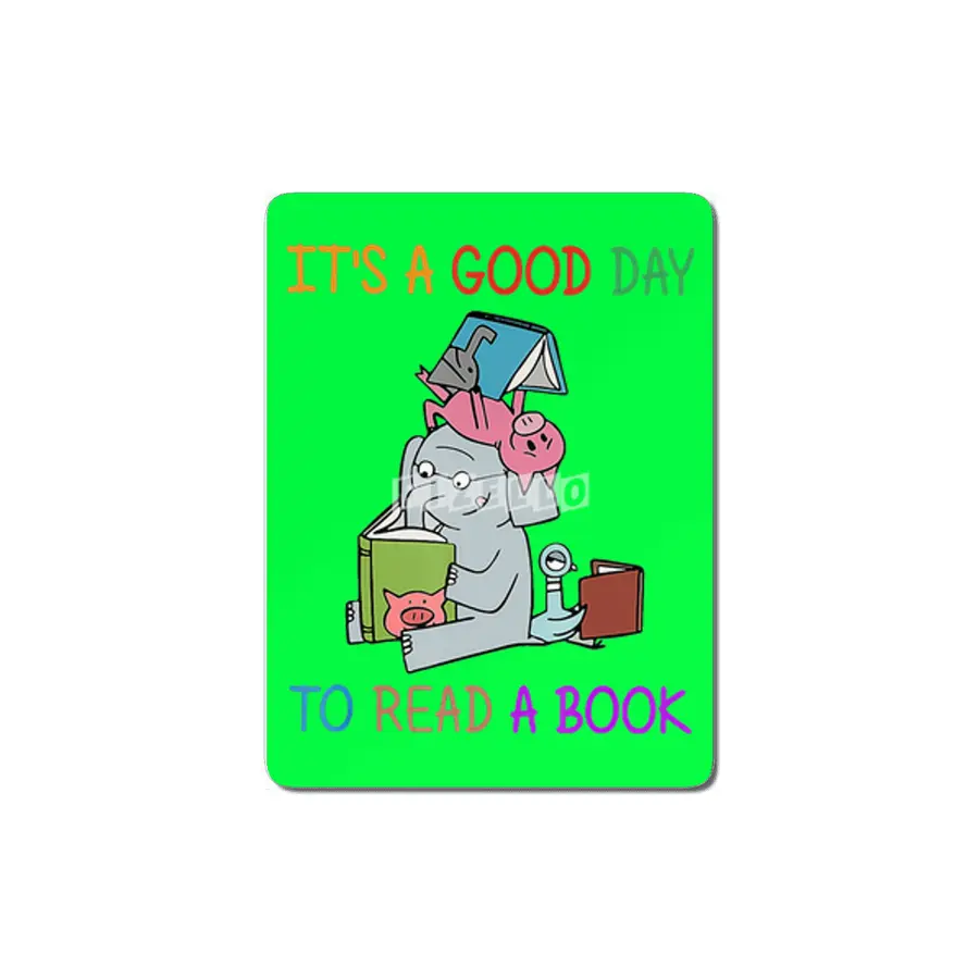 Pig Elephant Bird Reading Its a Good Day to Read MDF Tablo