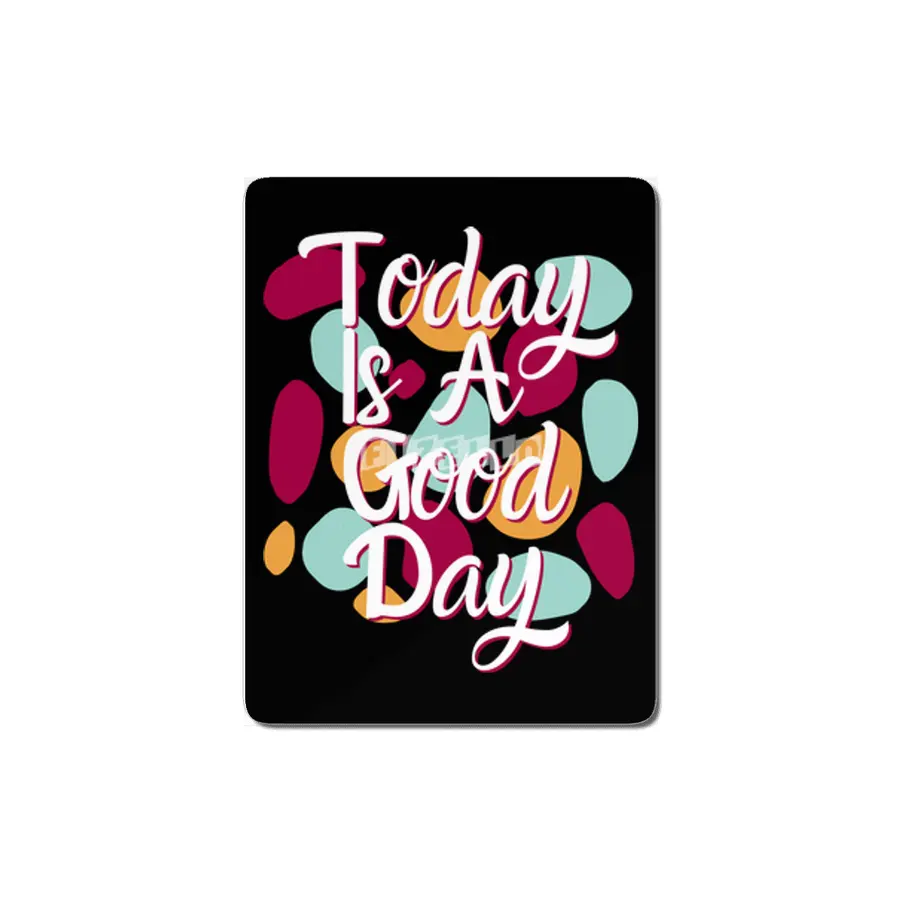 Today Is A Good Day Colorful Polka Blobs - Abstract Wobbly Polka Dots Black MDF Tablo