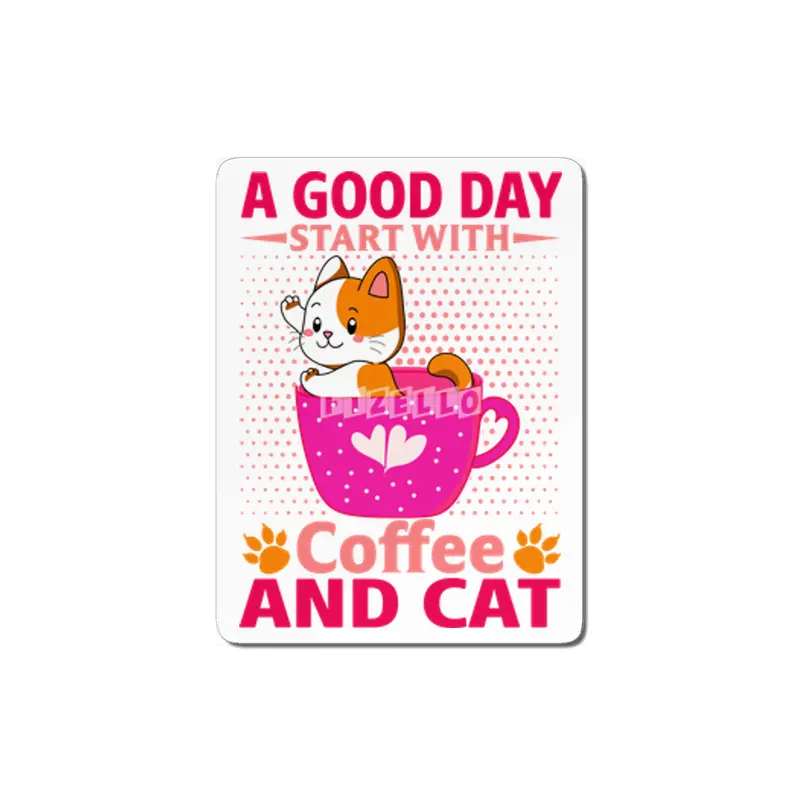 A Good Day Start With Coffee And Cute Cat Best Idea For Cat Lover MDF Tablo