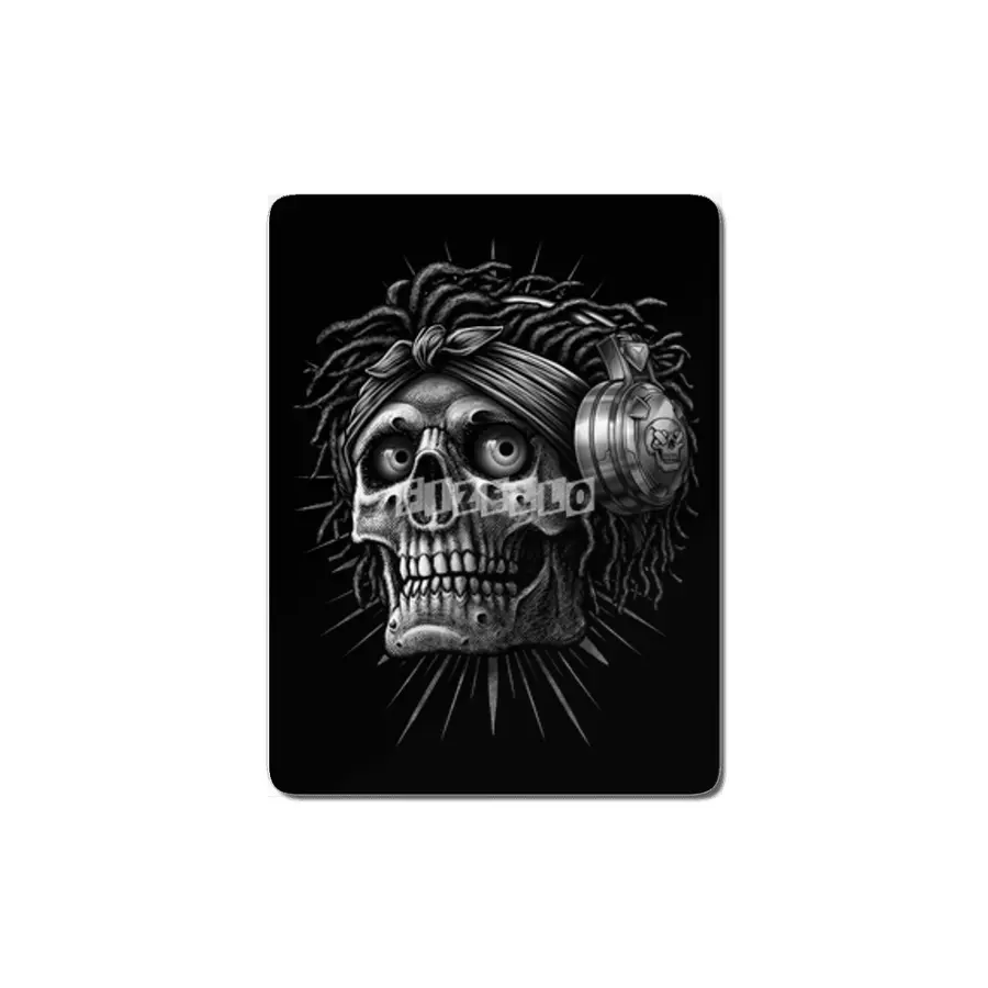 old school skull African hiphop music with Headphone MDF Tablo