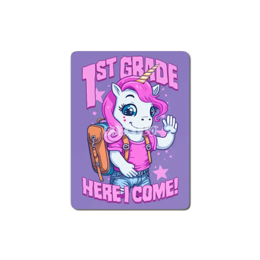 1st Grade Here I Come Back To First Day Of School Unicorn MDF Tablo