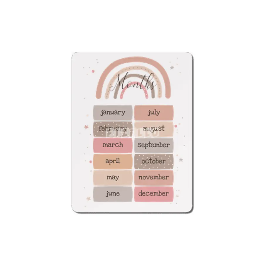 Months beautiful print for little kids - educational print - from january to december MDF Tablo