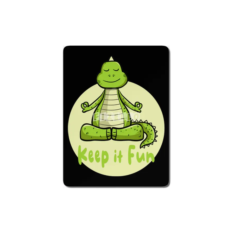 Keep it fun Kawaii green crocodile practicing yoga MDF Tablo