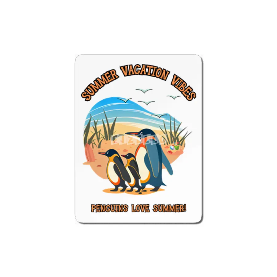 Summer vacation vibes with penguin family MDF Tablo