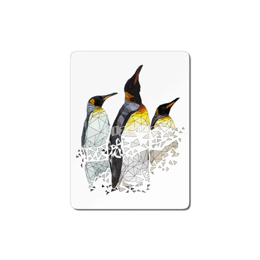 Low Poly Penguin Trio MDF Tablo