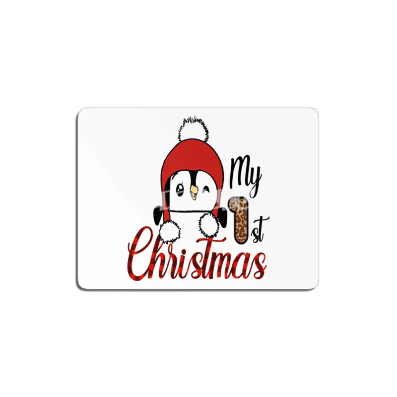 Baby Penguin My First Christmas MDF Tablo