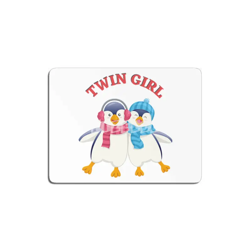 Twin outfit - twin girl penguin is standing MDF Tablo
