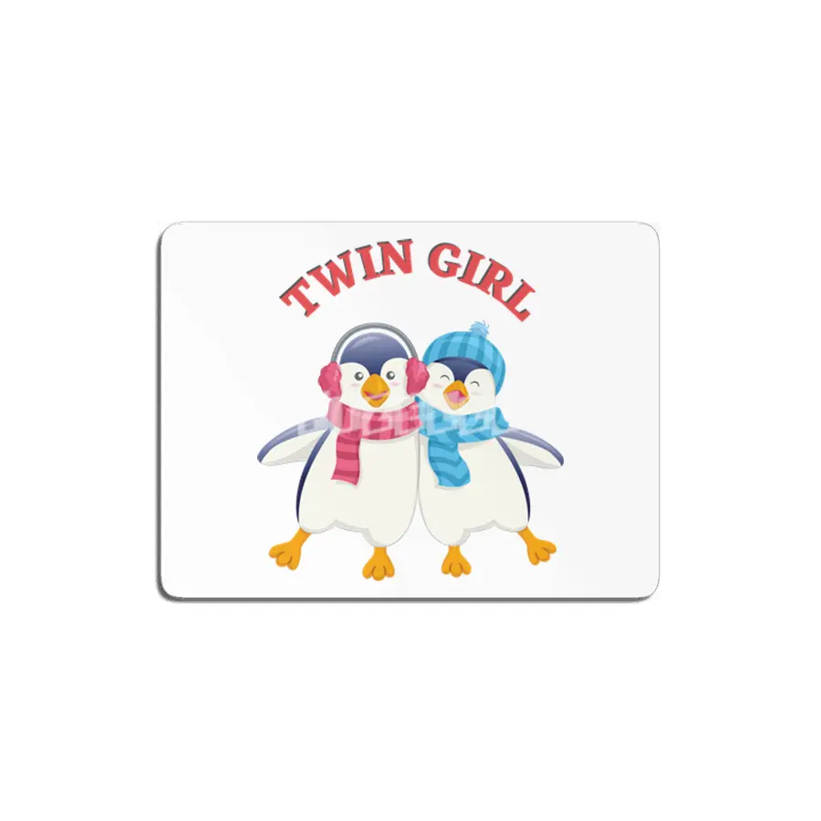 Twin outfit - twin girl penguin is standing MDF Tablo