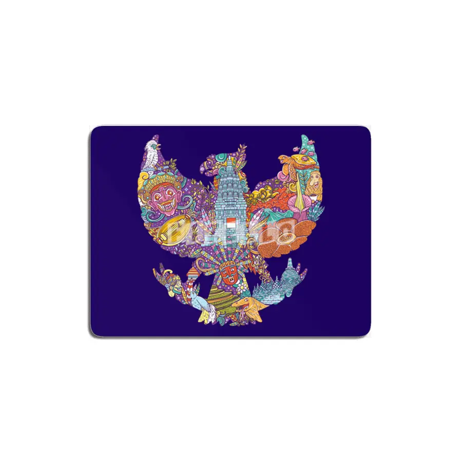 colorful illustration doodle of indonesia with garuda pancasila shape MDF Tablo