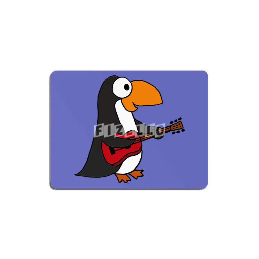 Funny Penguin Playing Guitar MDF Tablo