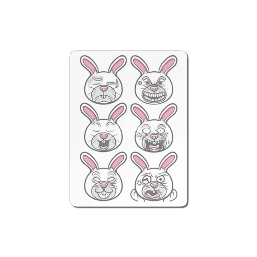 cute pet animal rabbit emoticons illustration set MDF Tablo
