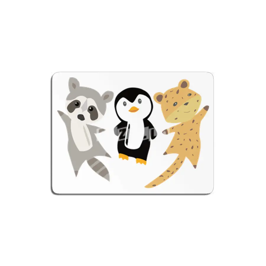 Leopard Penguin Raccoon Cute Animals MDF Tablo