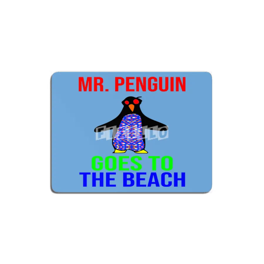 Mr, Penguin Goes To The Beach MDF Tablo