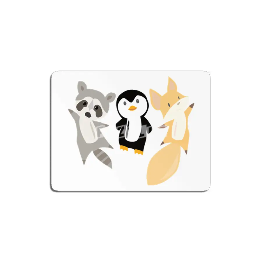 Raccoon Penguin Fox Funny Animals For Kids MDF Tablo