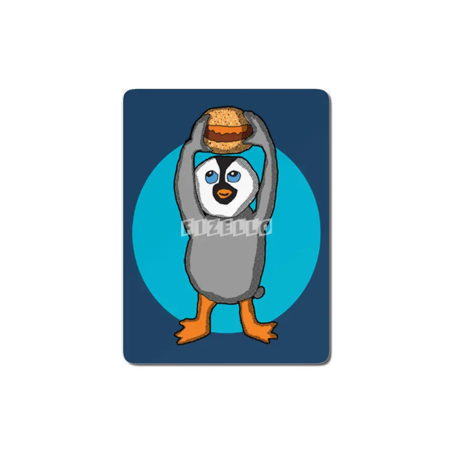 Baby Penguin and Hamburger MDF Tablo