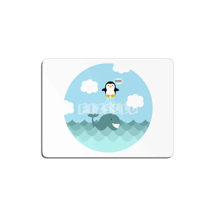 Whale and Penguin Playing Around MDF Tablo