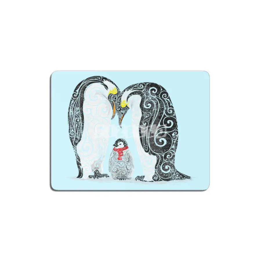 Swirly Penguin Family MDF Tablo