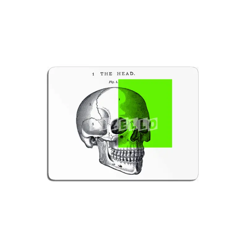vintage black and white illustration skull collage MDF Tablo