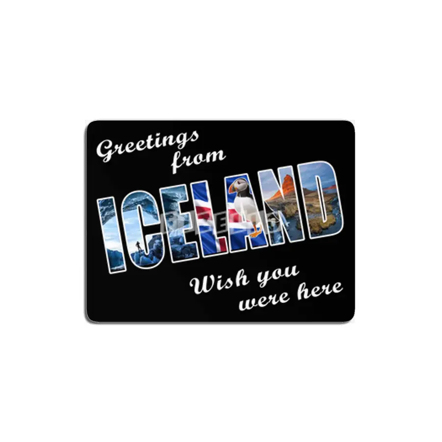 Greetings From Iceland Vacation Souvenir T Shirt MDF Tablo