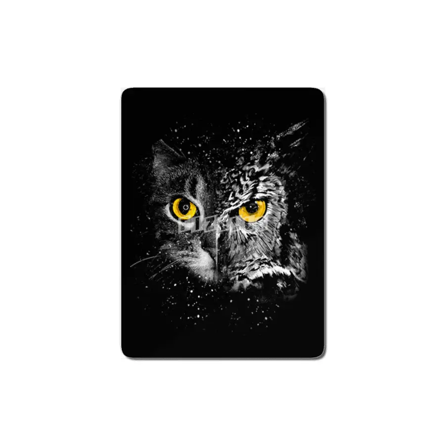 Cat and owl face MDF Tablo