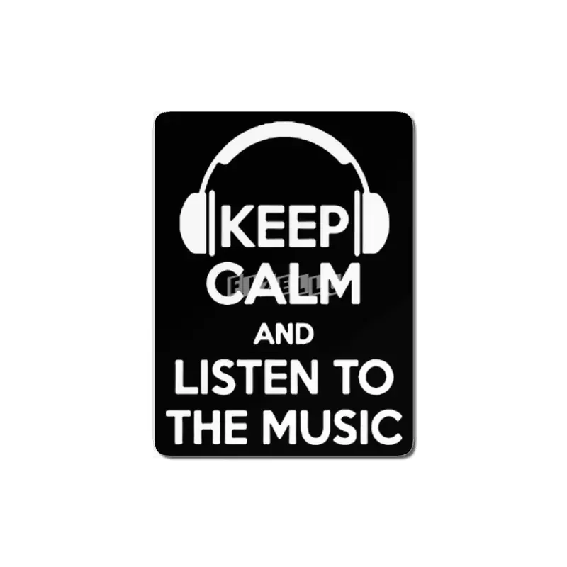Keep calm and listen to the music humour logo MDF Tablo
