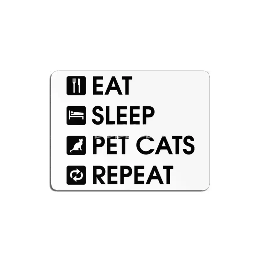 Pink Stars: Eat Sleep Pet Cats Repeat MDF Tablo